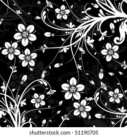 Patrón floral decorativo, ilustración vectorial