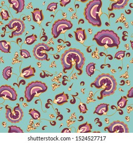 Decorative floral pattern. Vector seamless print.