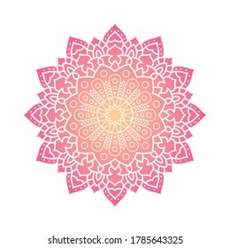 decorative floral pink mandala ethnicity artistic icon vector illustration design