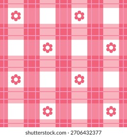 Decorative floral plaid pattern. Wrapping paper or clothes ornament