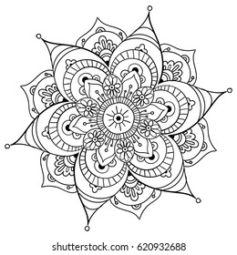 Decorative floral round mandala. Vector illustration
