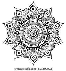 Decorative floral round mandala. Vector illustration