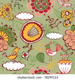 decorative floral seamless pattern