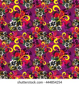 Decorative floral seamless pattern. Floral background. vector illustration,