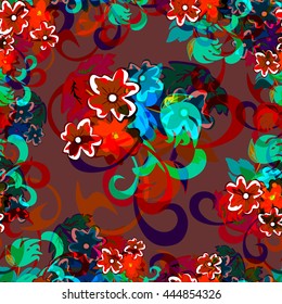 Decorative floral seamless pattern. Floral background. vector illustration,