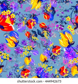Decorative floral seamless pattern. Floral background. vector illustration,