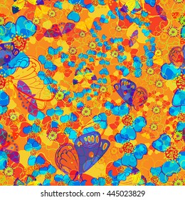 Decorative floral seamless pattern. Floral background. vector illustration,
