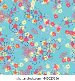 Decorative floral seamless pattern. Floral background. vector illustration,