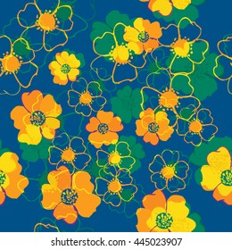 Decorative floral seamless pattern. Floral background. vector illustration,