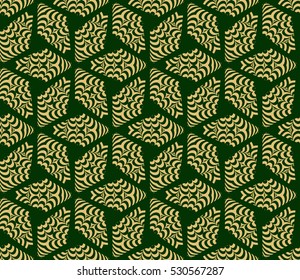 decorative floral seamless pattern background. Luxury texture for wallpaper, invitation. Vector illustration. gold on green.