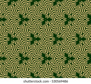 decorative floral seamless pattern background. Luxury texture for wallpaper, invitation. Vector illustration. gold on green.