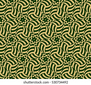 decorative floral seamless pattern background. Luxury texture for wallpaper, invitation. Vector illustration. gold on green.