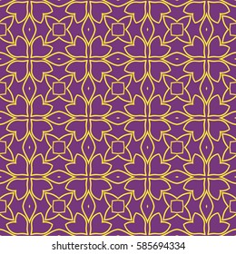 decorative floral seamless pattern background. Luxury texture for wallpaper, invitation. Vector illustration. purple, yellow color