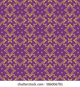 decorative floral seamless pattern background. Luxury texture for wallpaper, invitation. Vector illustration. purple, yellow color