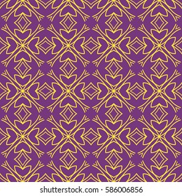decorative floral seamless pattern background. Luxury texture for wallpaper, invitation. Vector illustration. purple, yellow color