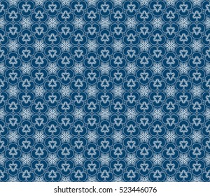 decorative floral seamless pattern. blue color. vector illustration. for invitation, greeting card, wallpaper, interior design