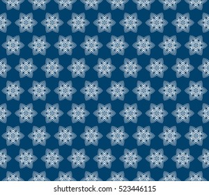 decorative floral seamless pattern. blue color. vector illustration. for invitation, greeting card, wallpaper, interior design