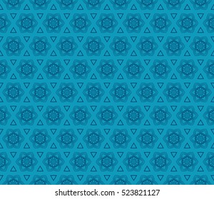 decorative floral seamless pattern. blue color. vector illustration. for invitation, greeting card, wallpaper, interior design