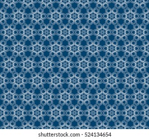 decorative floral seamless pattern. blue color. vector illustration. for invitation, greeting card, wallpaper, interior design