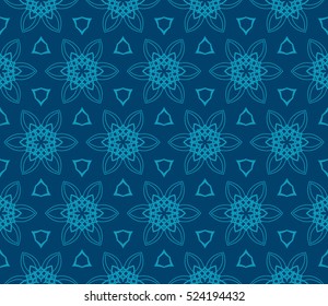 decorative floral seamless pattern. blue color. vector illustration. for invitation, greeting card, wallpaper, interior design