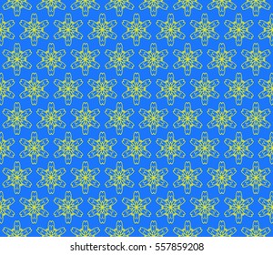 decorative floral seamless pattern. blue, yellow color. vector illustration. for invitation, greeting card, wallpaper, interior design