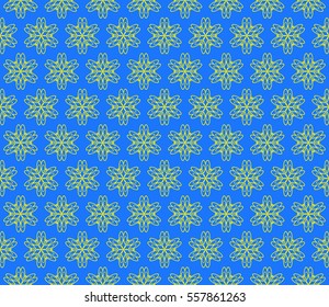 decorative floral seamless pattern. blue, yellow color. vector illustration. for invitation, greeting card, wallpaper, interior design