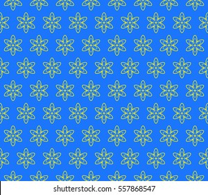 decorative floral seamless pattern. blue, yellow color. vector illustration. for invitation, greeting card, wallpaper, interior design