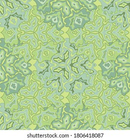 Decoración floral sin costuras en colores positivos de verano brillantes. Ornamento de flores fluidas de medallón de Mandala. Patrón exótico floral sin soldadura. Diseño de álbumes de Kaleidoscope. Motivos tribales.