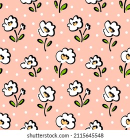 Decorative floral seamless pattern with cute flowers. Ditsy print vector illustration
