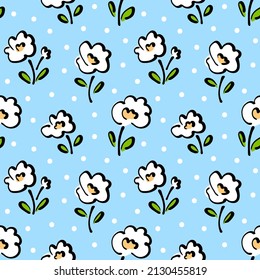 Decoración floral sin costura con flores adorables. Ilustración vectorial de impresión Ditsy