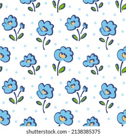 Decoración floral sin costura con flores adorables. Ilustración vectorial de impresión Ditsy
