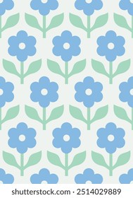 Decorative floral seamless pattern design. Vector illustration.