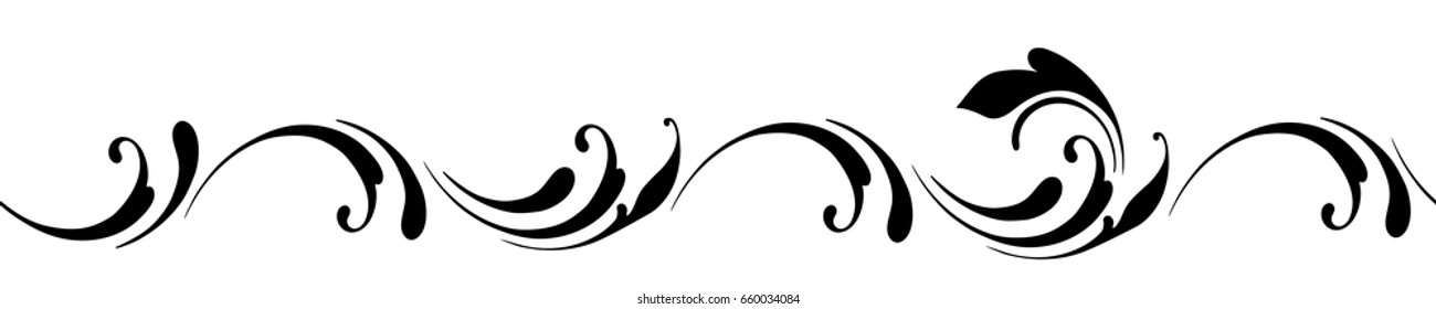 Decorative floral seamless pattern. The design of the ribbons and edges. The border is hand drawing. 