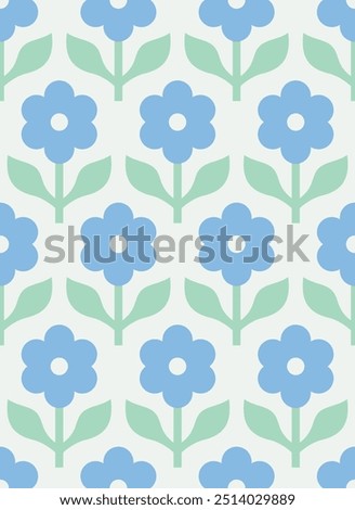 Decorative floral seamless pattern design. Vector illustration.