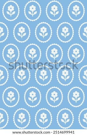 Decorative floral seamless pattern design. Vector illustration.