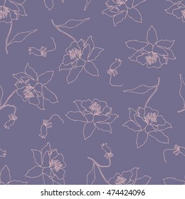 Decorative floral seamless pattern with flower Crocus