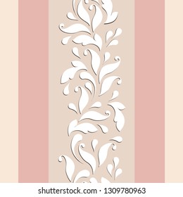 Decorative floral seamless pattern with flowers. The design of the ribbons and edges. Decoration card, cover, fabric, paper, wrapping, wallpaper. The border is hand drawing. Lace ornament.