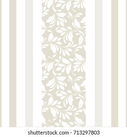 Decorative floral seamless pattern with flowers. The design of the ribbons and edges. Decoration card, cover, fabric, paper, wrapping, wallpaper. The border is hand drawing. Lace ornament.
