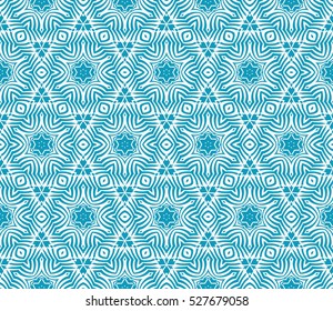decorative floral seamless pattern. geometric ornament. vector illustration. blue color. for design, wallpaper, invitation