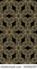 decorative floral seamless pattern. geometric design. template for invitation, wallpaper, fabric textile. vector illustration. golden color