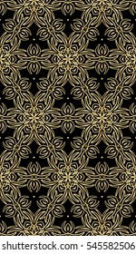 decorative floral seamless pattern. geometric design. template for invitation, wallpaper, fabric textile. vector illustration. golden color