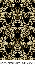 decorative floral seamless pattern. geometric design. template for invitation, wallpaper, fabric textile. vector illustration. golden color