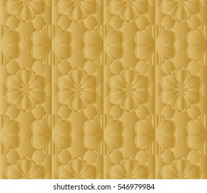 decorative floral seamless pattern. gold color. vector illustration. for invitation, greeting card, wallpaper, interior design