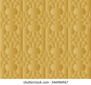 decorative floral seamless pattern. gold color. vector illustration. for invitation, greeting card, wallpaper, interior design