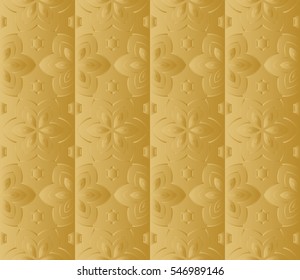 decorative floral seamless pattern. gold color. vector illustration. for invitation, greeting card, wallpaper, interior design