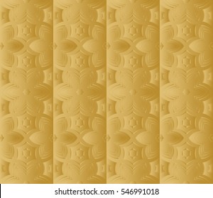 decorative floral seamless pattern. gold color. vector illustration. for invitation, greeting card, wallpaper, interior design