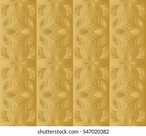 decorative floral seamless pattern. gold color. vector illustration. for invitation, greeting card, wallpaper, interior design