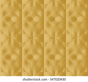 decorative floral seamless pattern. gold color. vector illustration. for invitation, greeting card, wallpaper, interior design