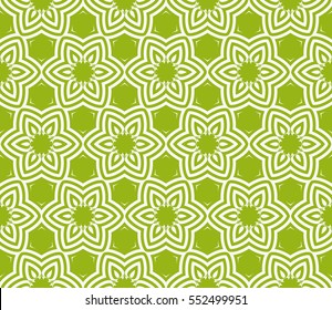 decorative floral seamless pattern. green color. vector illustration. for invitation, greeting card, wallpaper, interior design