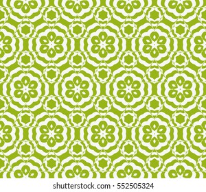 decorative floral seamless pattern. green color. vector illustration. for invitation, greeting card, wallpaper, interior design